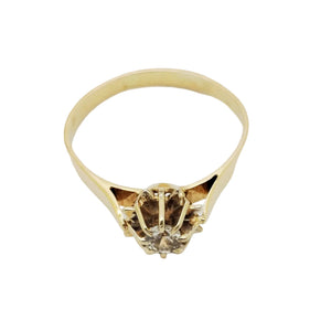 Solitaire en Or Jaune 18K avec Oxyde