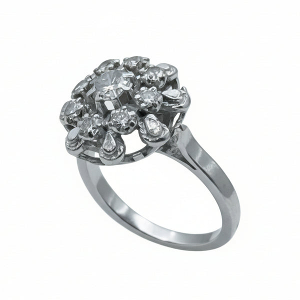 Bague Chou en Or Blanc 18k -  3.58 G