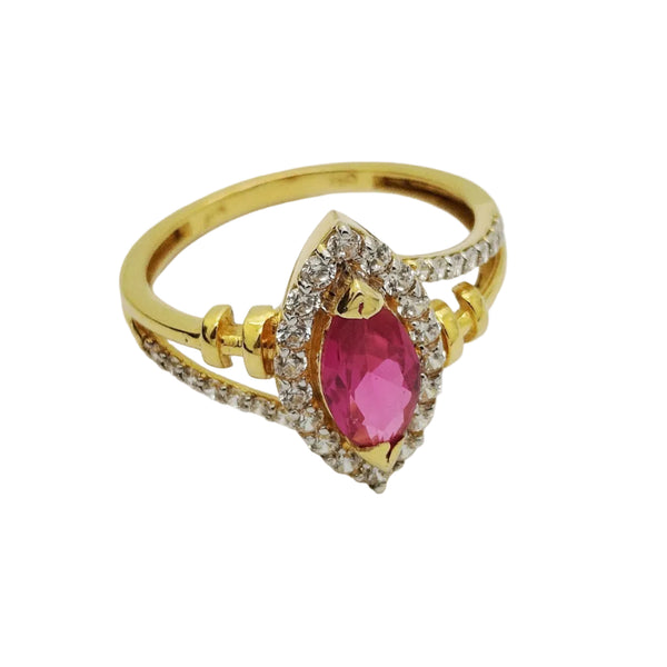 Bagues en Or Jaune avec Rubis et Oxyde de Zirconium