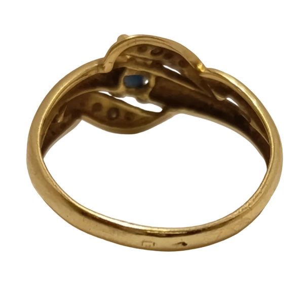 Bague Solitaire Or Jaune 18K - Tourmaline - 2.25Grs - T52