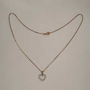 Collier Princesse en Or Jaune 18K avec Pendentif Cœur