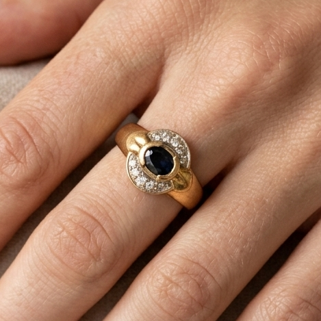 Bague Camée Or Jaune 18 K - 2.43 G - Taille 51 Oxyde Diam