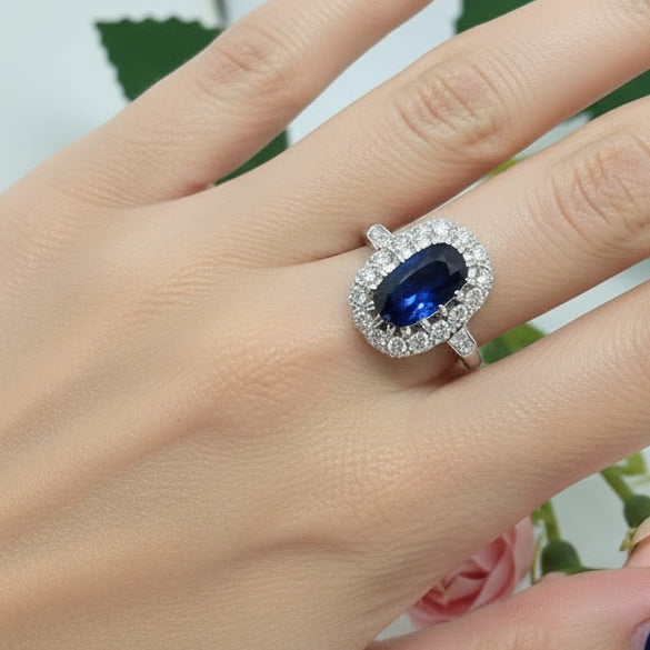 Bague Ancienne Or Gris 18K - Taille 58 -  6.67 G