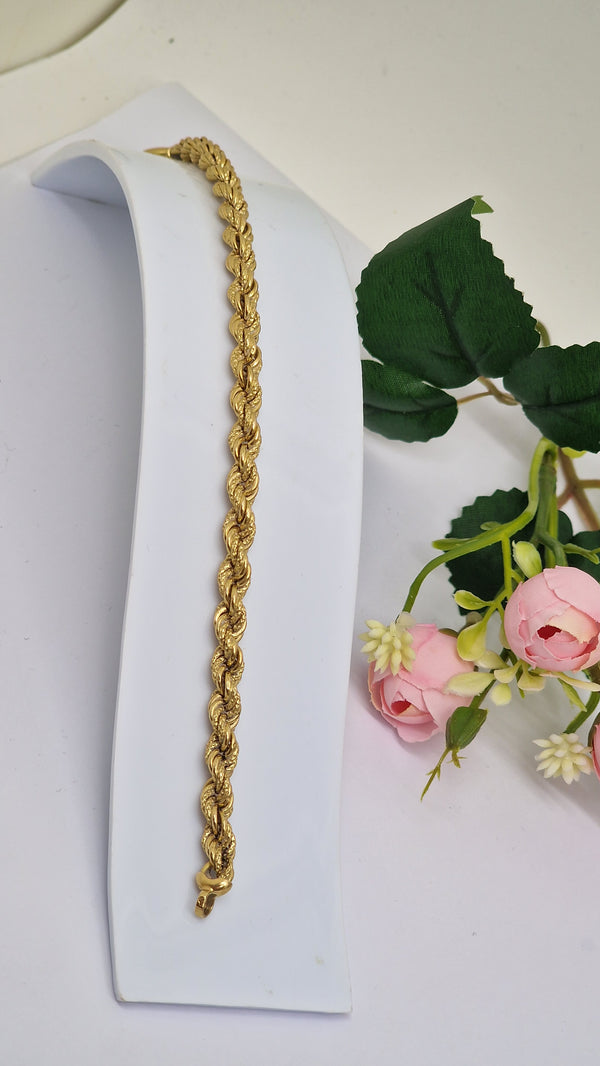 Bracelet Maillon Torsadé en Or Jaune 18K 10.16 Grs