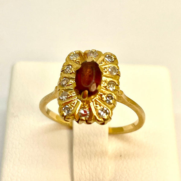 Bague Marquise en Or Jaune 18K - Taille 49 - 3.11G