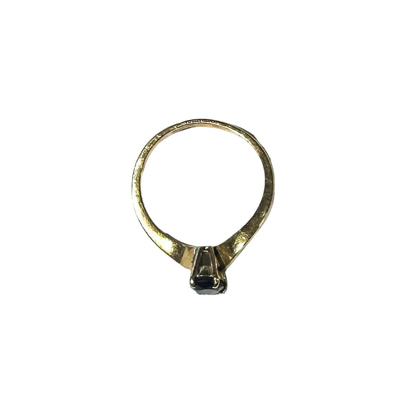 Solitaire Or Jaune 18 Carats avec Améthyste