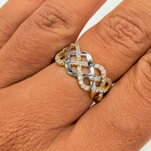 Bague Tressée en Or Jaune 18K - 3.32g - Taille 54