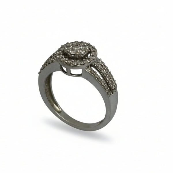 Bague en Or Gris 18K - 4.39 G avec Diamants