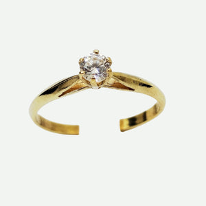 Bague Solitaire en Or Jaune 18K - Taille 58 - 1.85g