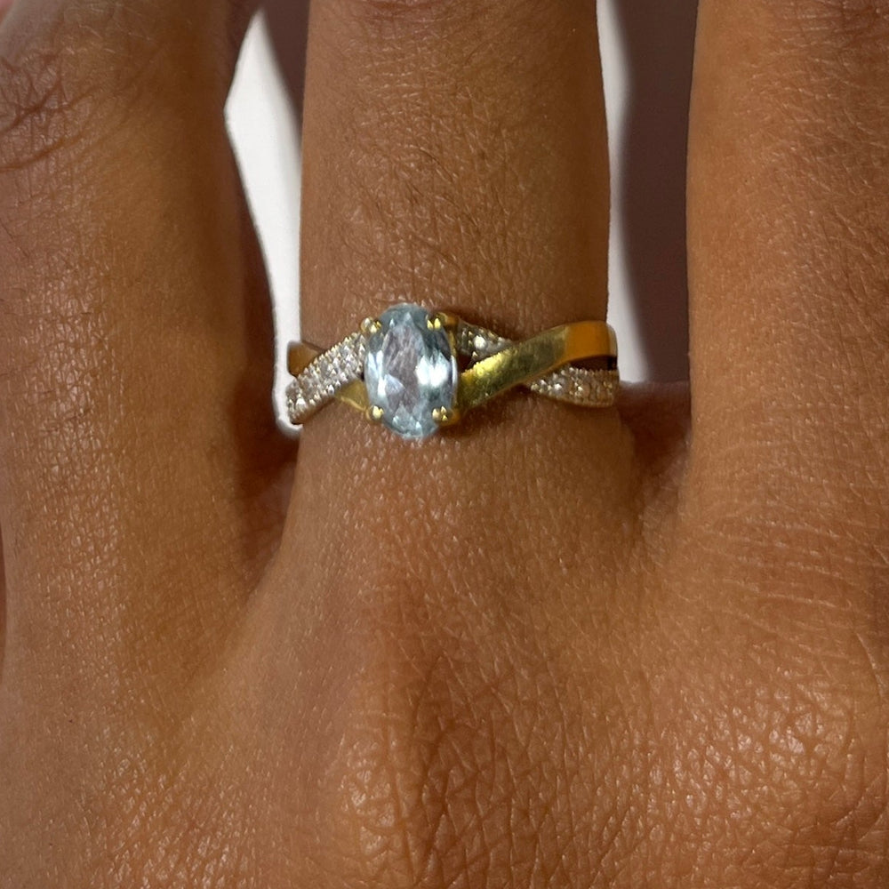 Solitaire en Or jaune 18K - Taille 53 - 1.85G