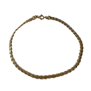 Bracelet Gourmette Tressé en Or Jaune 18k