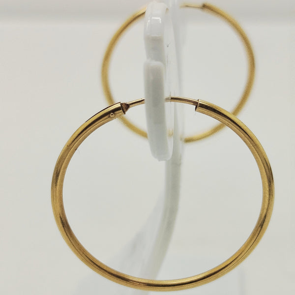 Boucles d'oreilles créoles en Or Jaune 18K 2.85 Grs