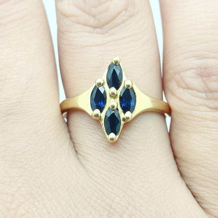 Bague en or jaune 18k - 2.72 G - Taille : 55