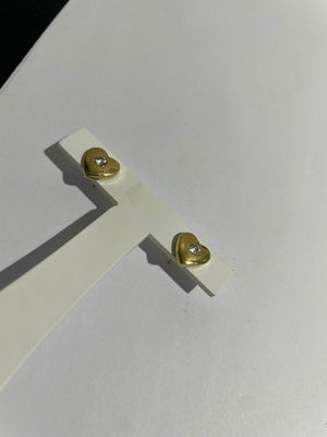 Boucles d'oreilles en Or Jaune 18K Coeur