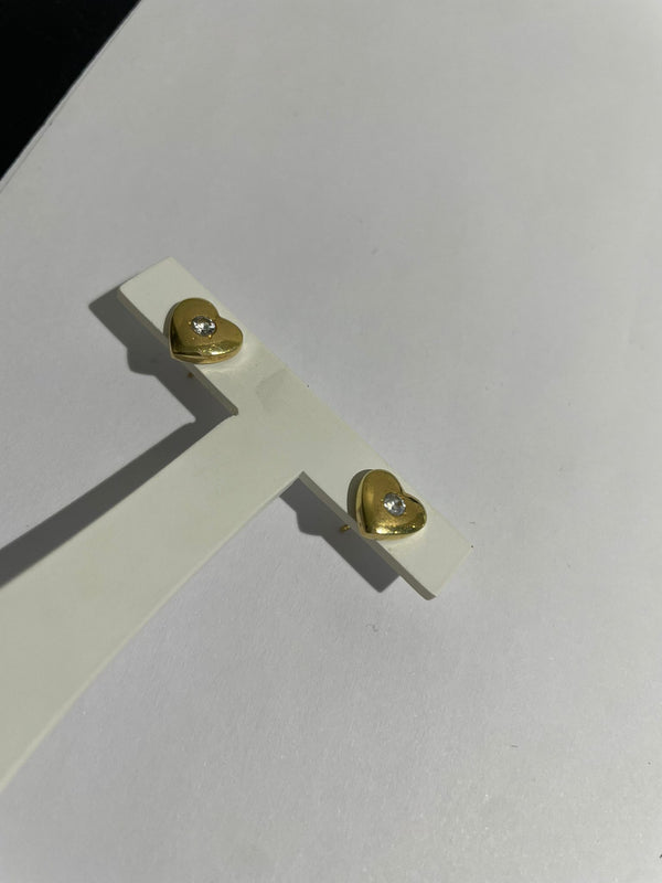 Boucles d'oreilles en Or Jaune 18K Coeur