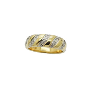 Bague en or jaune 18k avec diamants