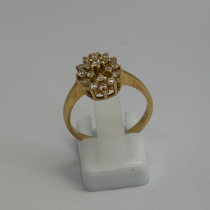 Superbe Bague Marguerite en Or Jaune 18K - Taille 54 - 3.95G