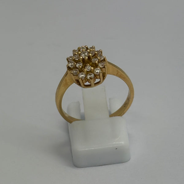 Superbe Bague Marguerite en Or Jaune 18K - Taille 54 - 3.95G