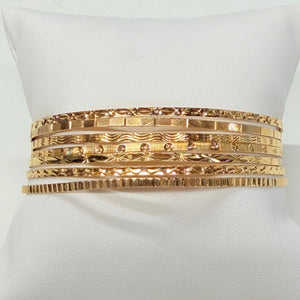 Bracelet semainier 7 joncs en or jaune 18 K