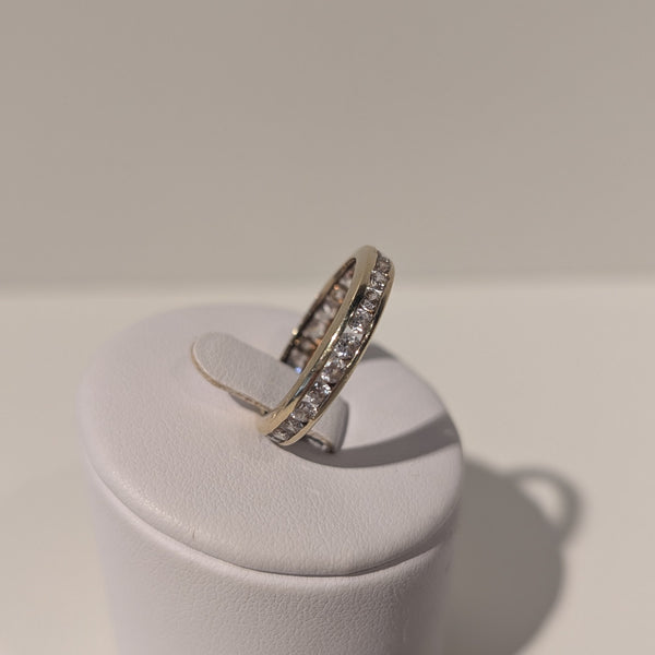 Bague tour complet en or jaune avec oxydes de zirconium  14K - T 58
