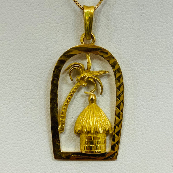 Pendentif en or jaune 18K - Motif palmier