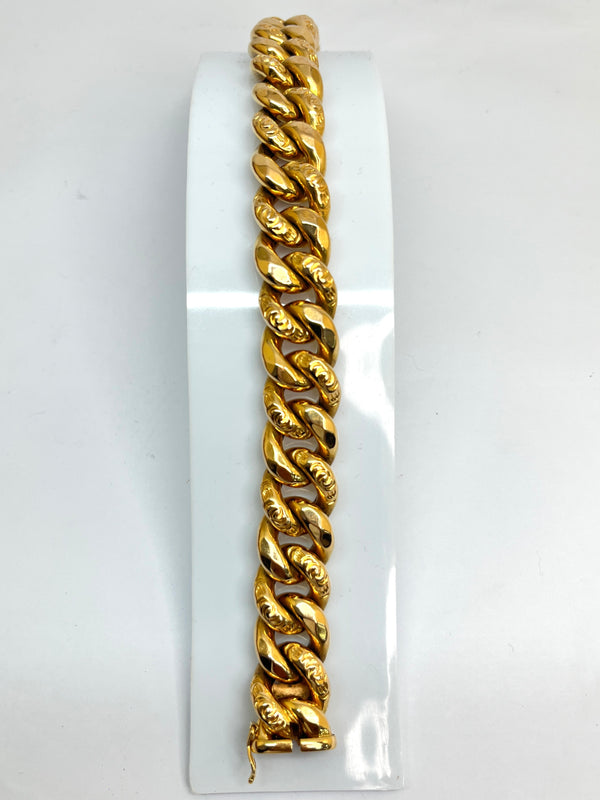 Bracelet Gourmette en Or Jaune 18k - 38 G