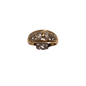 Bague Tank Or Jaune et Blanc 18K 2.68 Grs - Taille 52