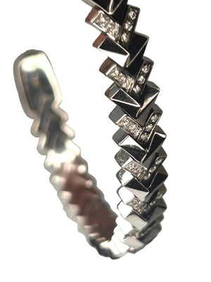 Jonc en or blanc avec diamants 18k - 21.04 G