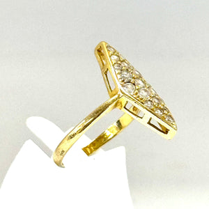 Bague Marquise en Or Jaune 18K - Taille 54 - 3.12g