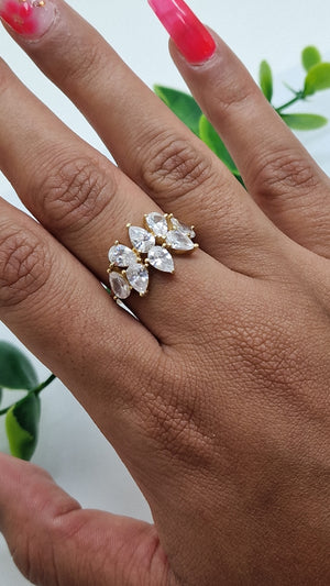 Bague en Or Jaune 18K avec Oxyde de Zirconium