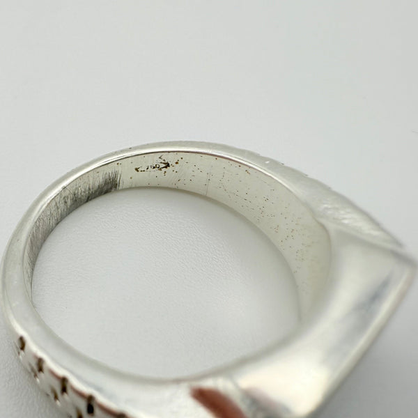 Chevalière en or blanc 18K Taille-58