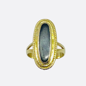 Bague Camée en Or Jaune 18K - Taille 54 - 7.47g