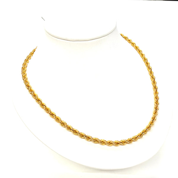 Collier chaîne torsadée en or jaune 18k 8.1 Grs