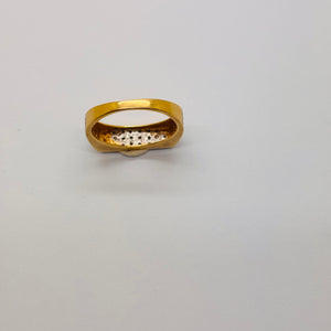 Bague Tank en Or Blanc et or blanc 18K Taille-51