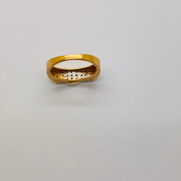 Bague Tank en Or Blanc et or blanc 18K Taille-51