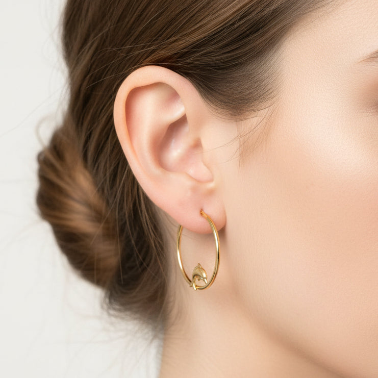 Boucles d'oreilles créoles en or jaune 18 K - 0.84 G