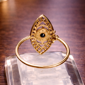 Bague Marquise en Or Jaune 18K - Taille 53 - 1.63G