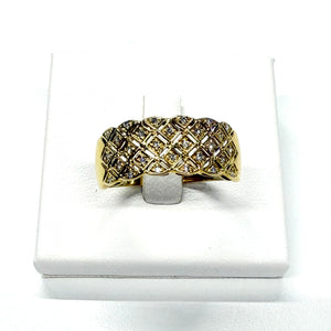 Bague en Or Jaune 18k avec Diamants - T 59