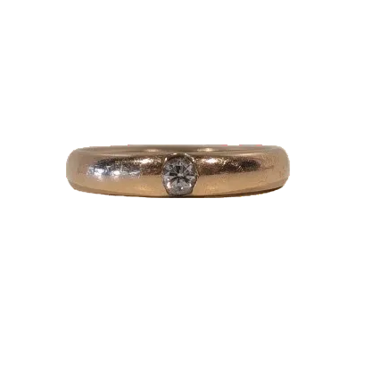 Jonc en or jaune 18 carats serti d'un Diamant