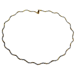 Collier Torsade en Or Jaune et Blanc 18k - 9.04 G