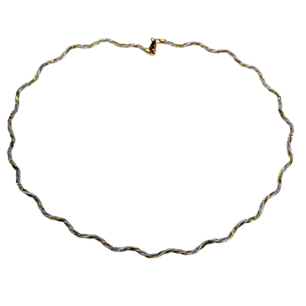 Collier Torsade en Or Jaune et Blanc 18k - 9.04 G