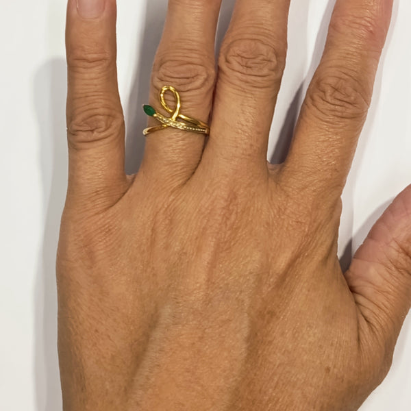 Bague Empierrée en Or Jaune 18K