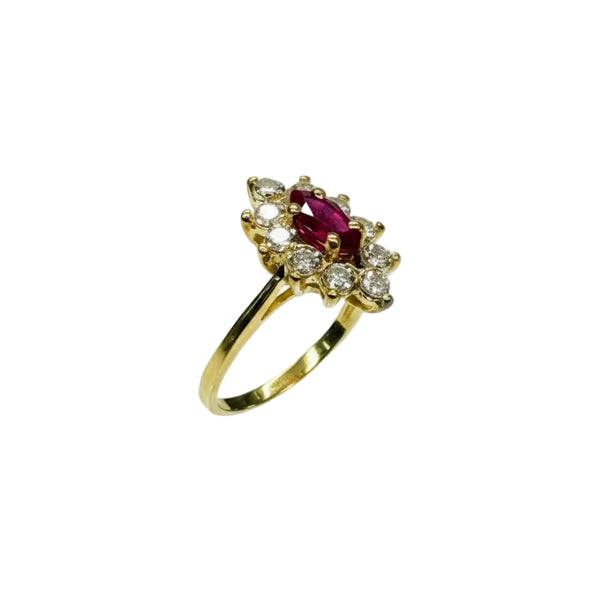 Bague Marguerite en Or Jaune 18k - 1.87 G - Taille : 46