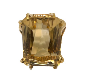 Bague Ancienne Or Jaune 18K avec Citrine 52