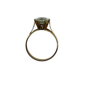 Bague Alliance Aigue Marine en Or Jaune 18K - 3.58g