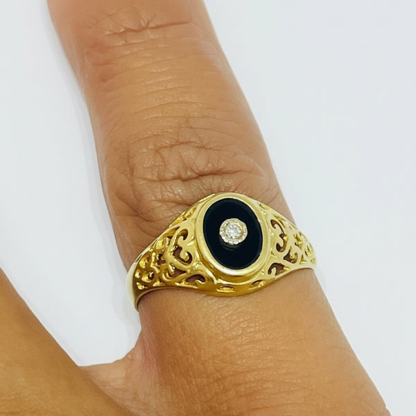 Chevalière en Or jaune 18K - Taille 51 - 2.07g