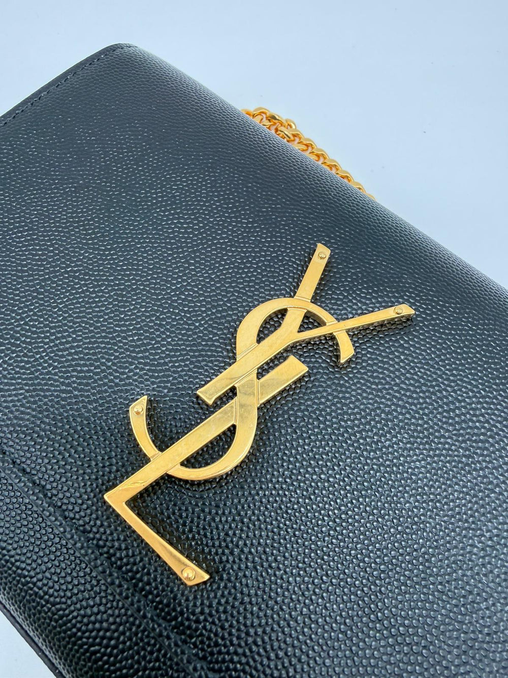 Saint Laurent - Sac Kate Small en Cuir Grainé Noir