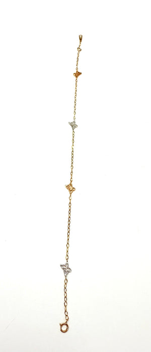 Bracelet chaîne de cheville en or 18k 2.43 Grs
