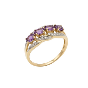 Authentique bague en or jaune 18 K - Taille 60