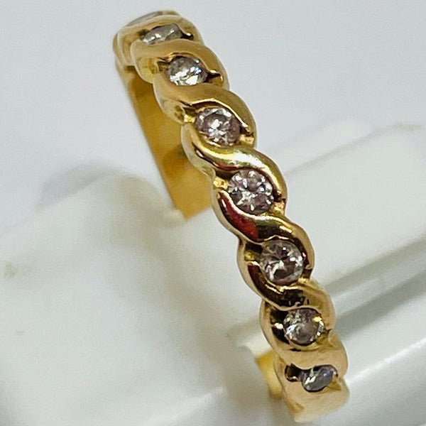 Superbe Bague Demi Tour Or Jaune 18 Carats Poids - 2.63 Grs Taille - 50